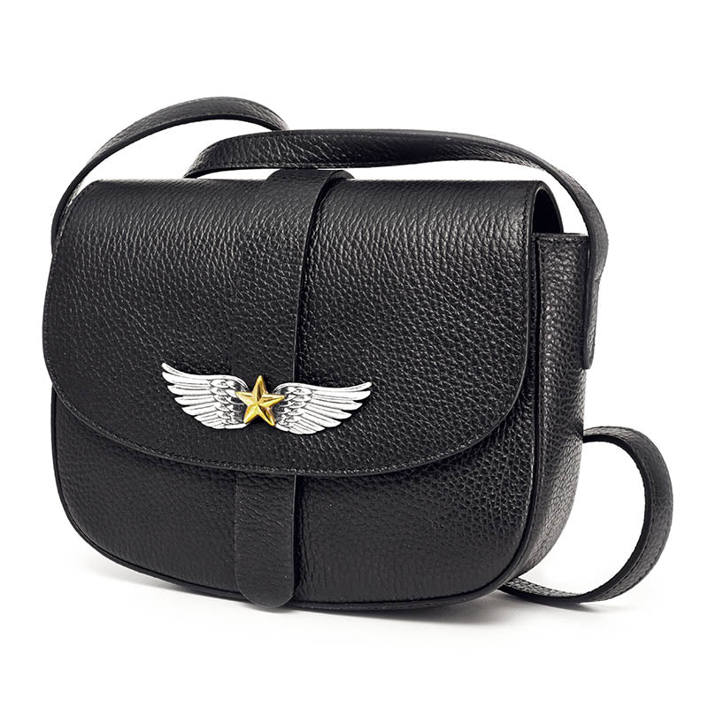 Small Wing Bag Black con accessorio gioiello intercambiabile