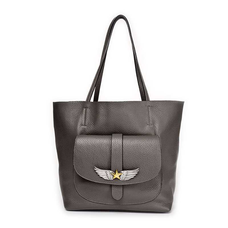 Large Wing Bag Grey con accessorio gioiello intercambiabile